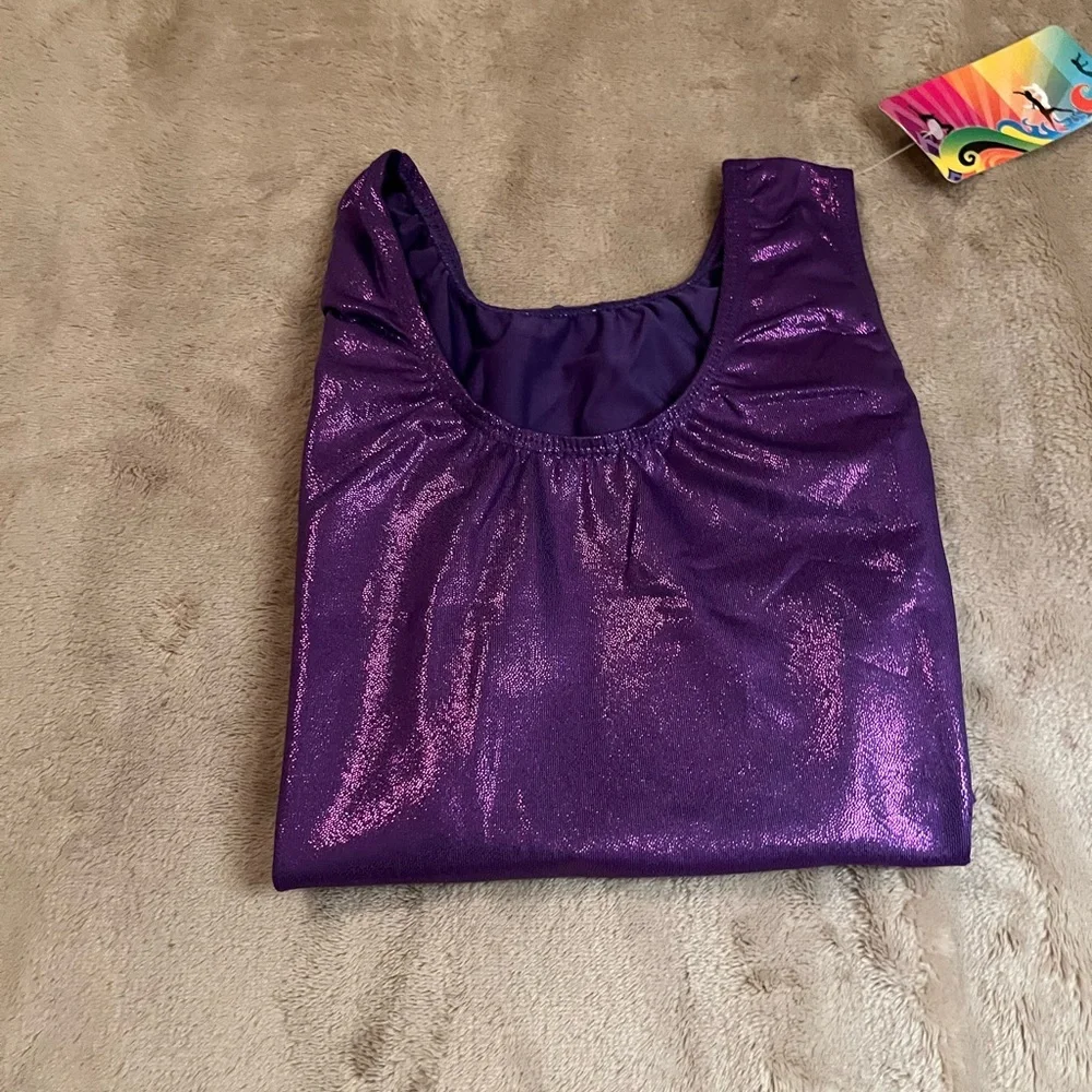 NWT Gymnastics Leotards For Girls Size 5-6 Year Old Color Purple Brozing